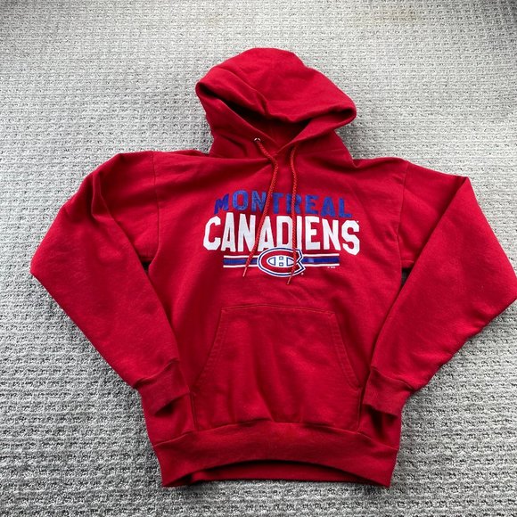 Montreal Canadiens Sweater Men Small S Red Pullover Hoodie Hockey Sweatshirt - Picture 1 of 8